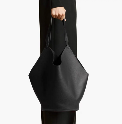 Grain leather handbag