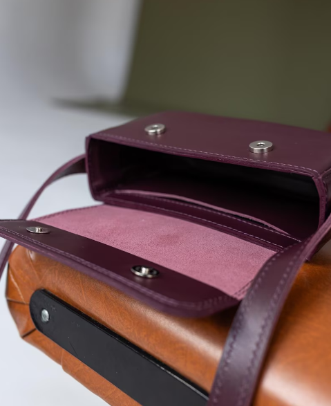 Burgundy leather crossbody purse