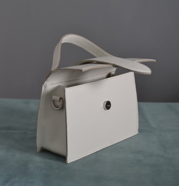Cream Small Leather Handbag