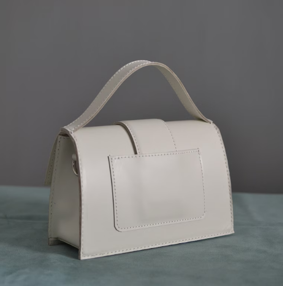 Cream Small Leather Handbag