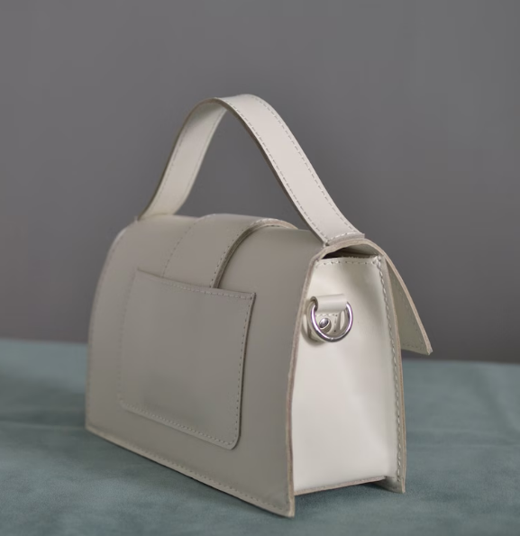 Cream Small Leather Handbag